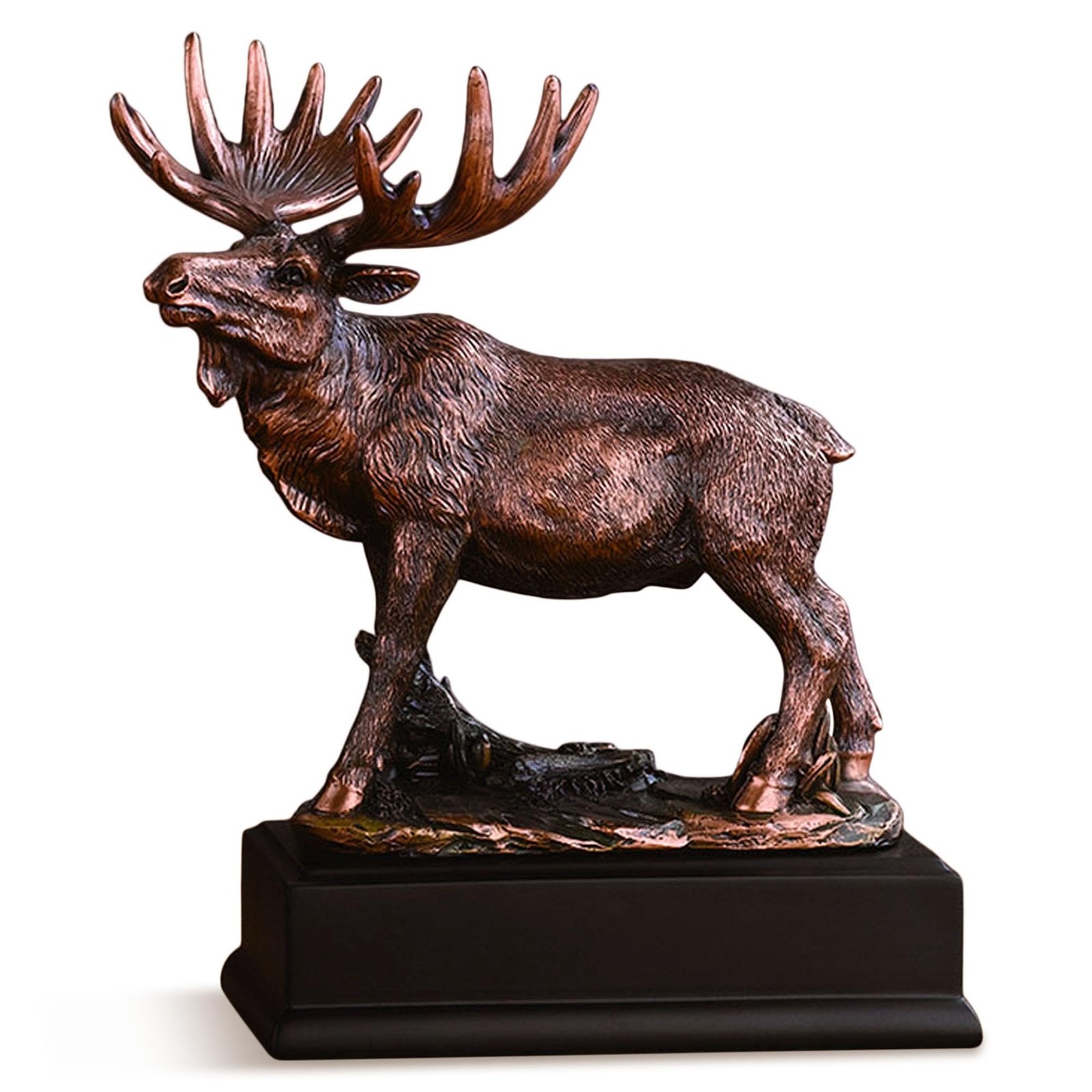 BullMarketGifts Bronze Finished Moose Statue Resin Copper 5 inches 7 Functional