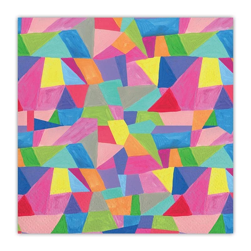 Slant Collections Party Cocktail/Beverage Paper Napkins, 20-Count, Geo Shapes