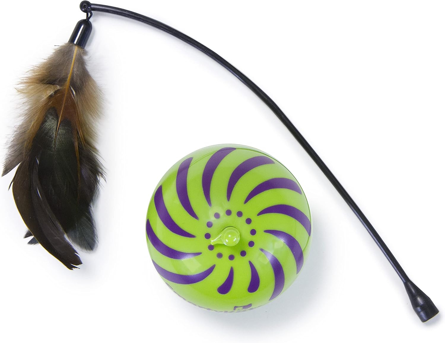 Smartkat (2 Count) Feather Whirl Electronic Motion Wand Cat Toys, Includes (2) E