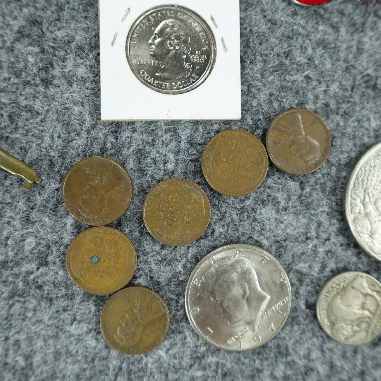Junk Drawer Lot Lighters Coins Patches Cards Pins Buttons Mixed Smalls Grandpa🔥
