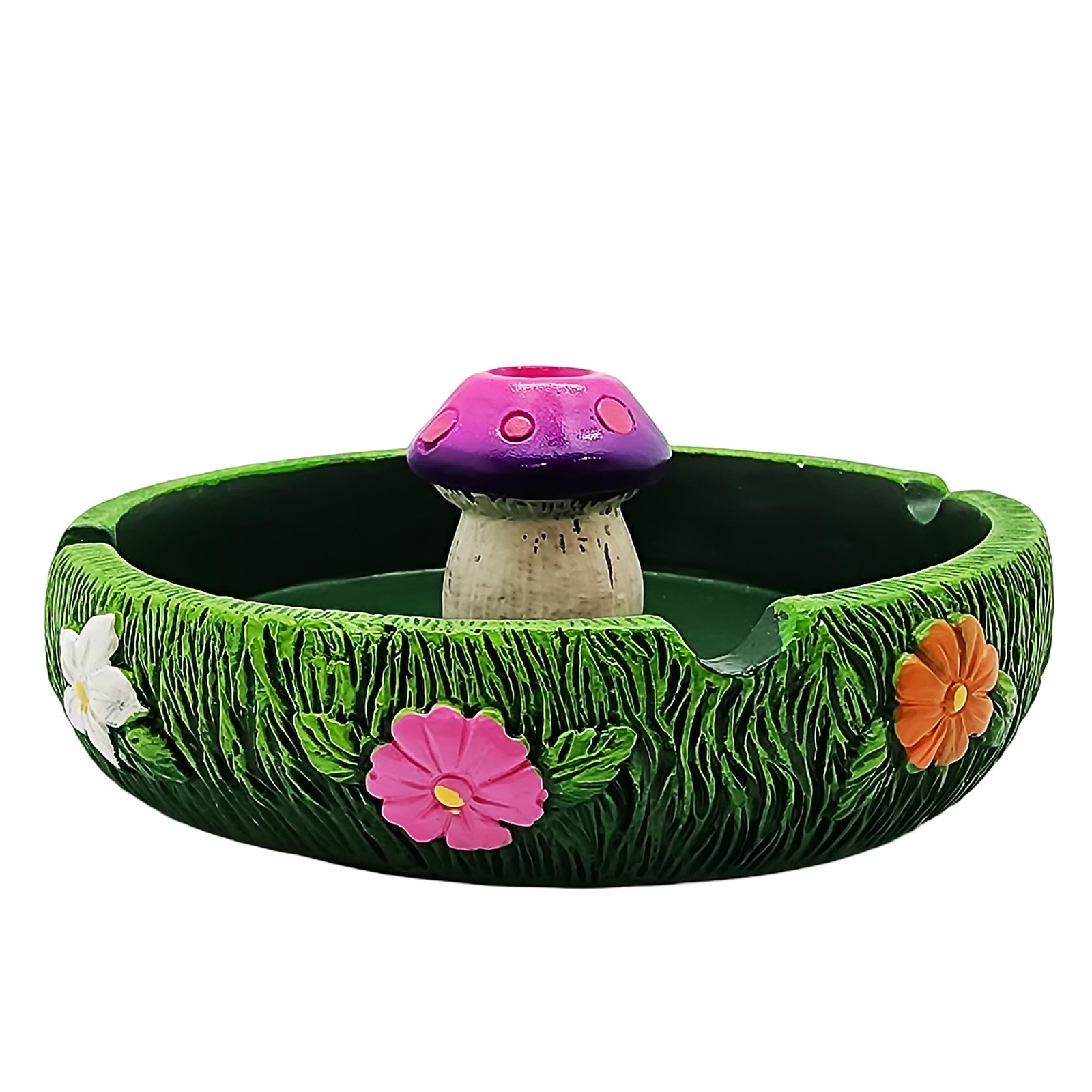 Fantasy Gifts Mushroom Ashtray w/Snuffer – 5″ Polyresin, Rustic/Whimsical, Green
