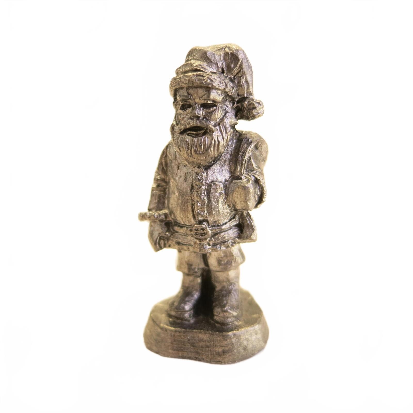 Michael Ricker Pewter Santa Figurine 1987-1989 2” Tall miniature collectible