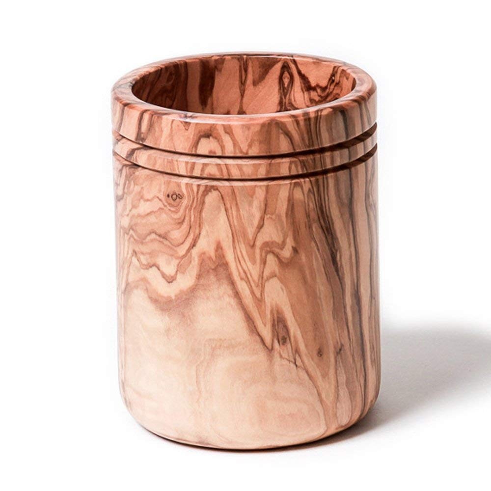 Berard Olive Wood Handcrafted Utensil Canister