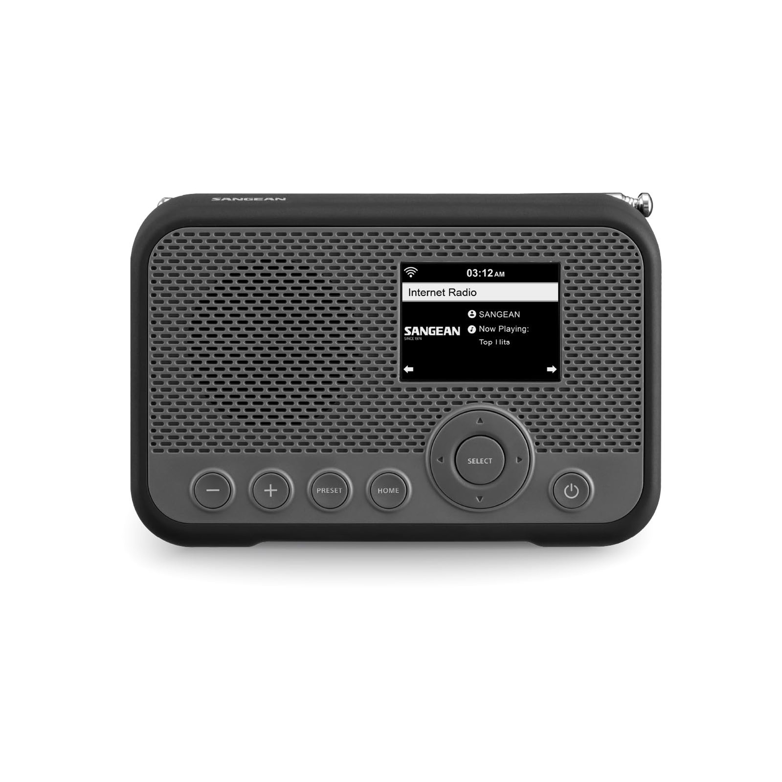 Sangean WFR-39 Portable AM/FM Radio Rechargeable USB Gray Black