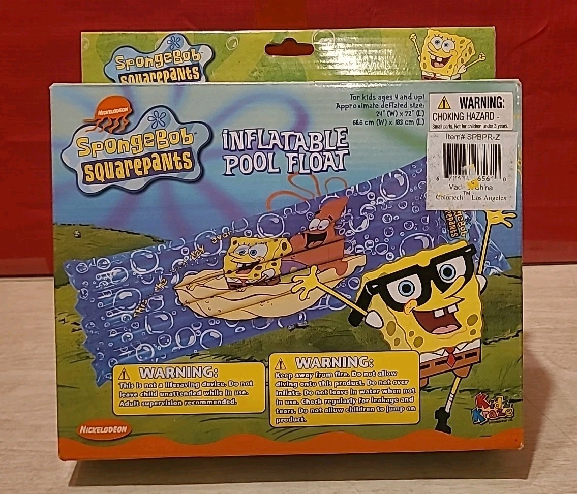 SpongeBob SquarePants 2001 Original Inflatable Pool Float Raft (BRAND NEW!)