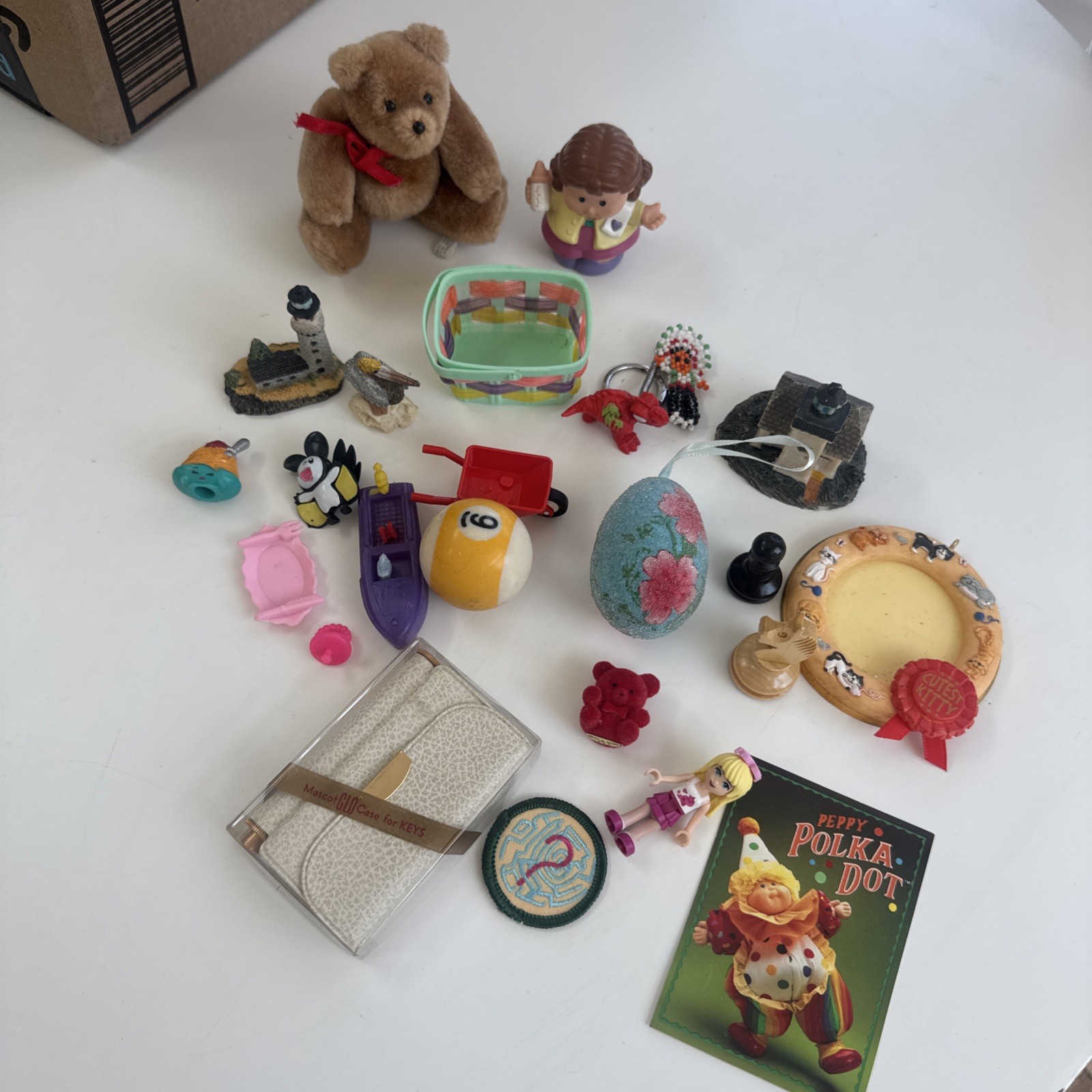Random Lot Of Assortment Miniature Items For Trinket Shelf 24 Items Figurines