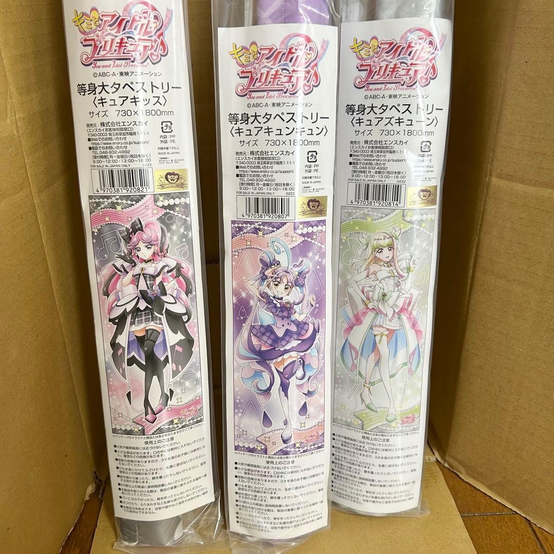 Cure Kyun-Kyun Cure Kiss Cure Zukyoon Life-Size Tapestry Set 3P Used