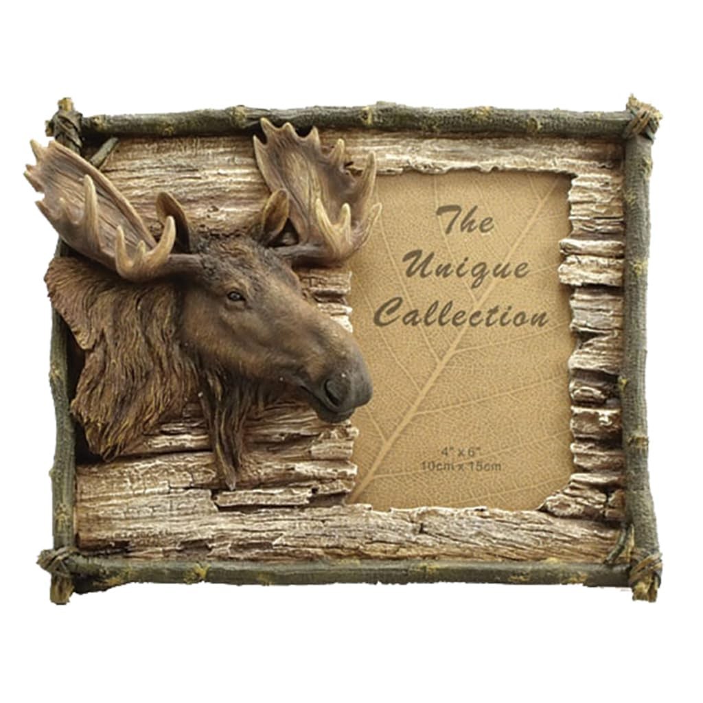 Lipco Moose Photo Frame, 4 x 6-Inch, Brown, Polyresin