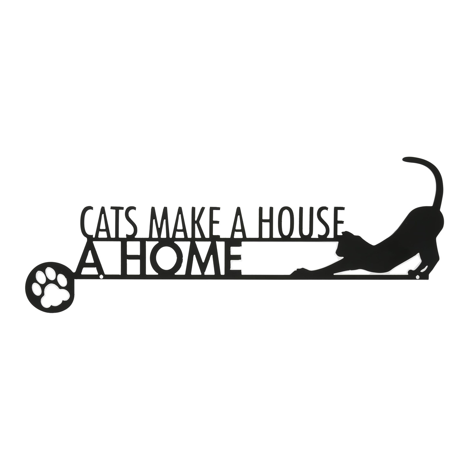 Pavilion Cats Make a House a Home Metal Wall Decor, Kitty Quote Ornament