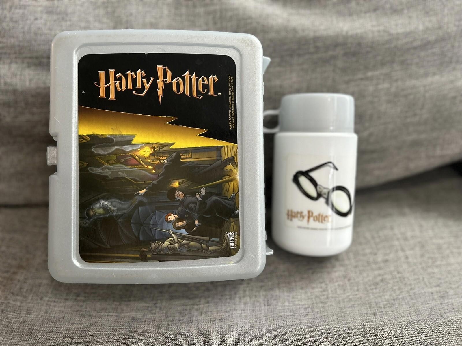 Vintage Thermos Brand Harry Potter Lunch Box & Thermos Plastic 2001