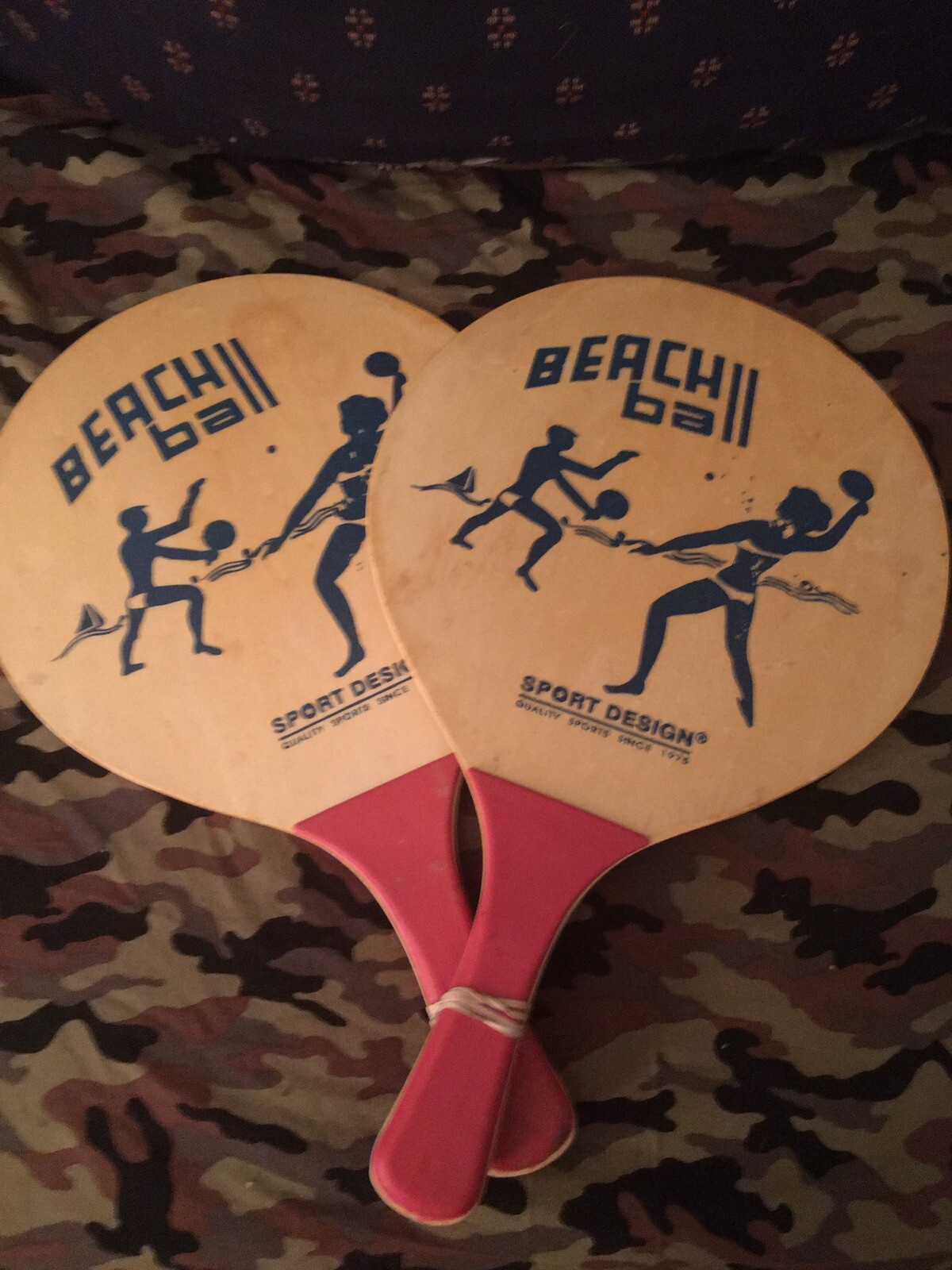 Collectible Vintage Beachball Paddle Toys Pre-Owned Sport Design Set of 2