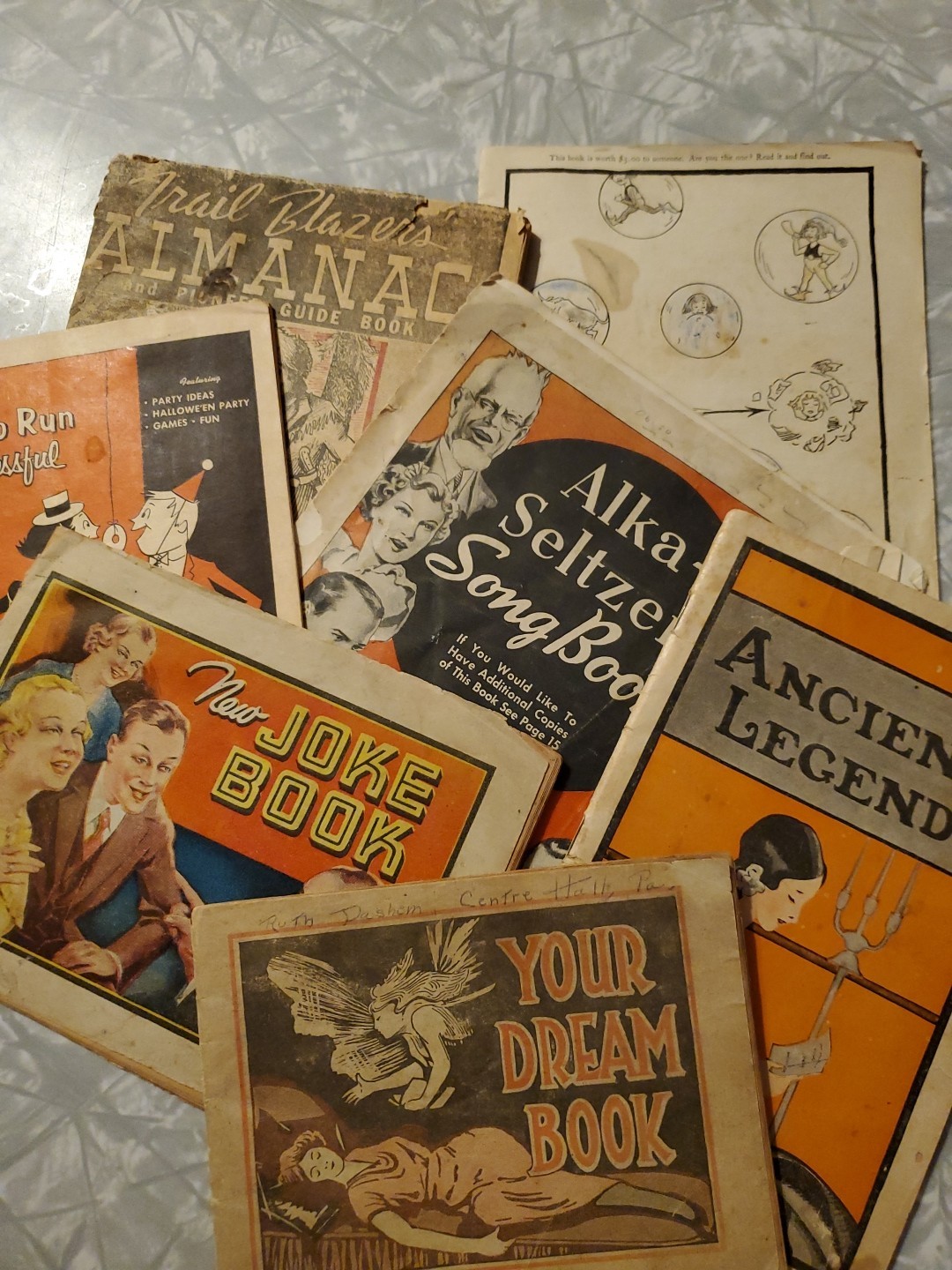 Lot of 7 Pamphlets and Ephemera 1920s -1950s Pinkhams, Drug Stores, Almanac