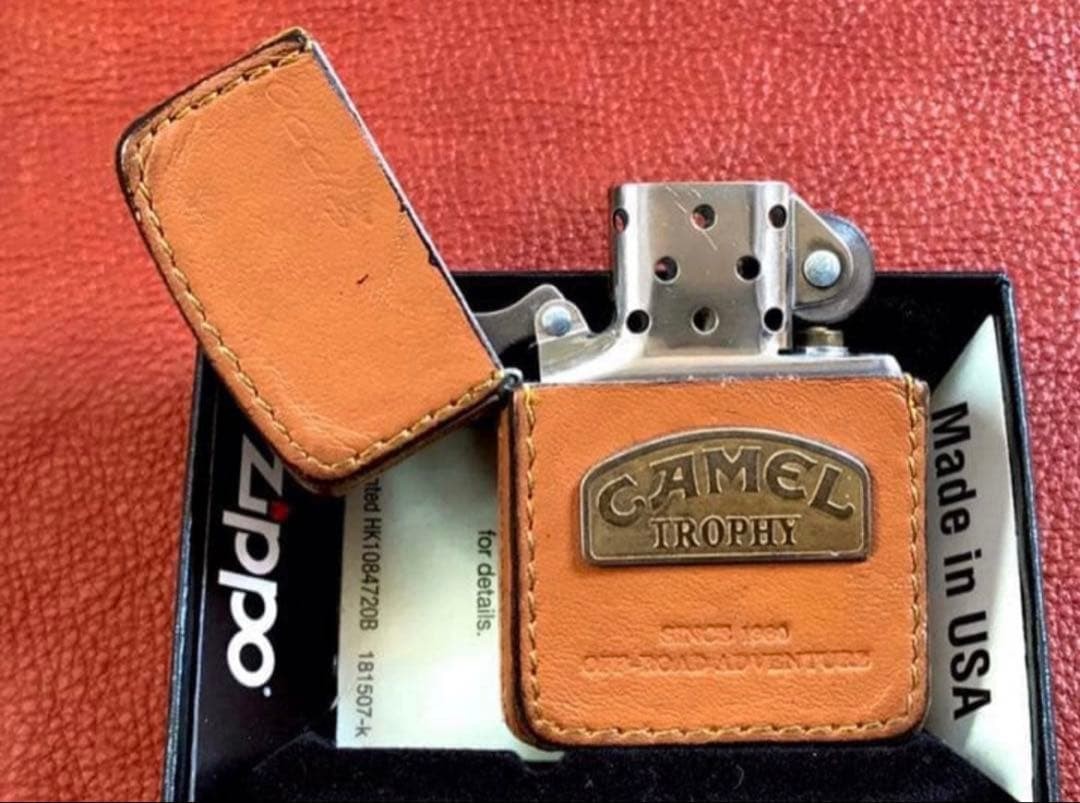 Zippo camel trophy leather wrapped metal 1996 rare item