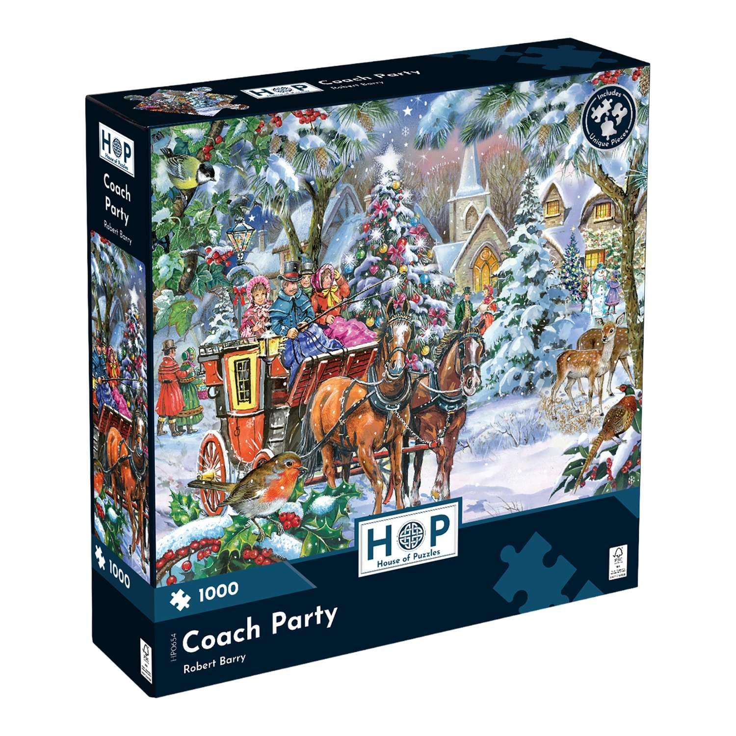 House of Puzzles Coach Party 1000 Piece Jigsaw Puzzle, Scenic Landscape