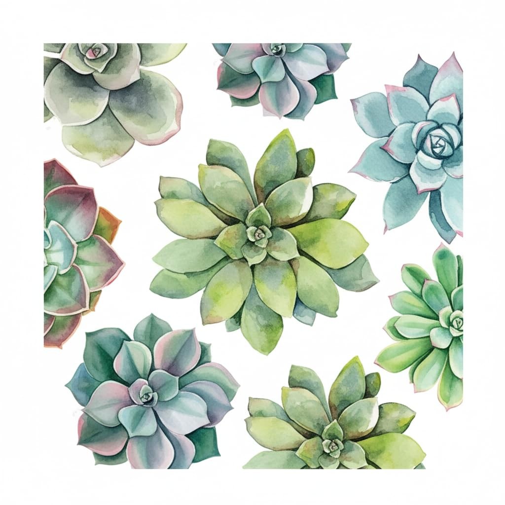 Pack of 20 Succulent Luncheon Size Paper Napkin Green 6.5″ x 6.5″