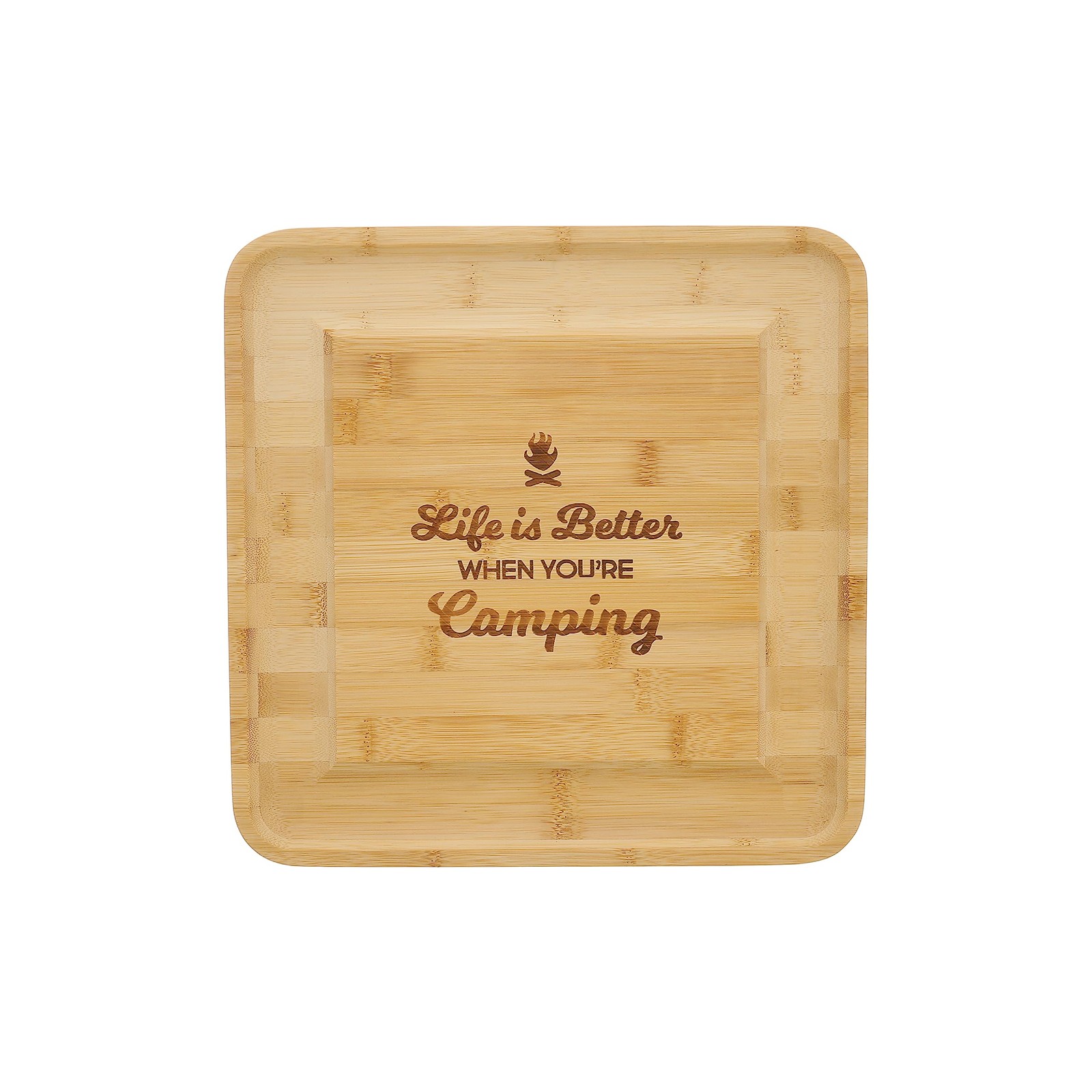 Pavilion Life Is Better Camping Cheese Board Knife Set 13in