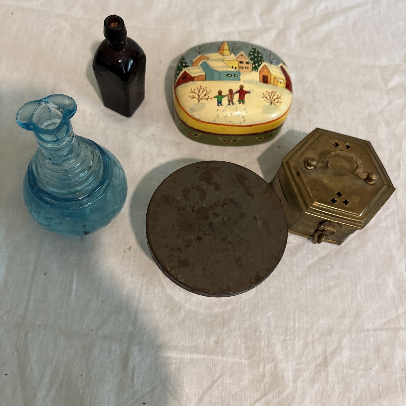 Vintage Lot Of 5 OLD ESTATE* Trinkets Misc Items Collectibles Decor