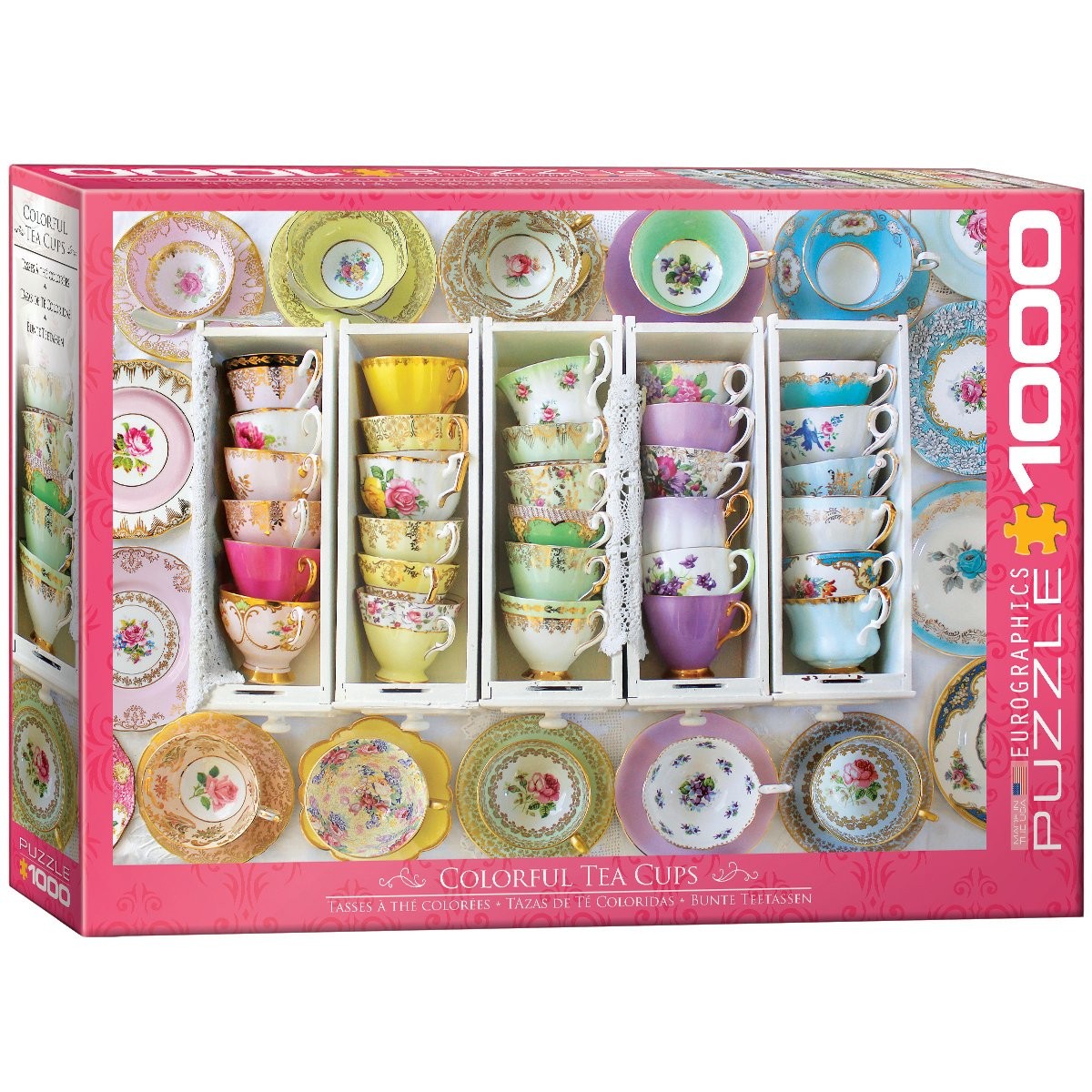 EuroGraphics (EURHR Tea Cups Boxes 1000Piece Puzzle 1000Piece Jigsaw Puzzle