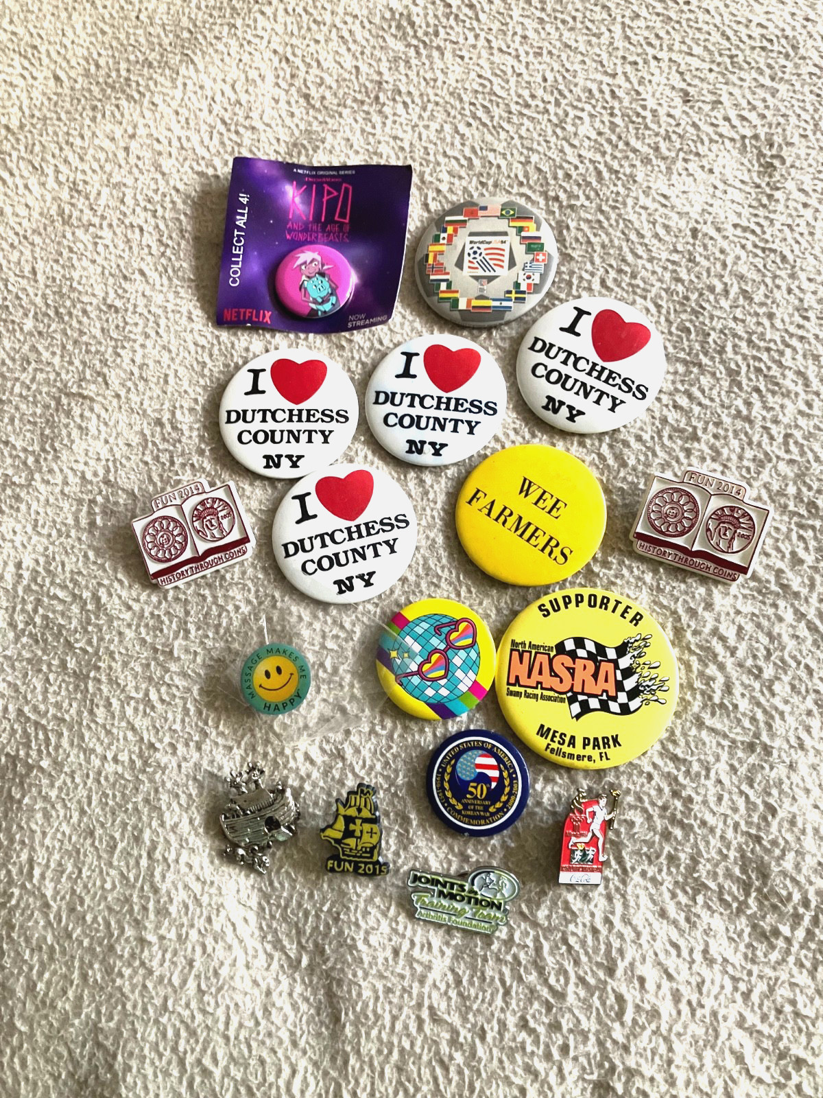 Junk Draw Lot Mixed Lot-Key Chains, Tokens, Button Pins, Etc