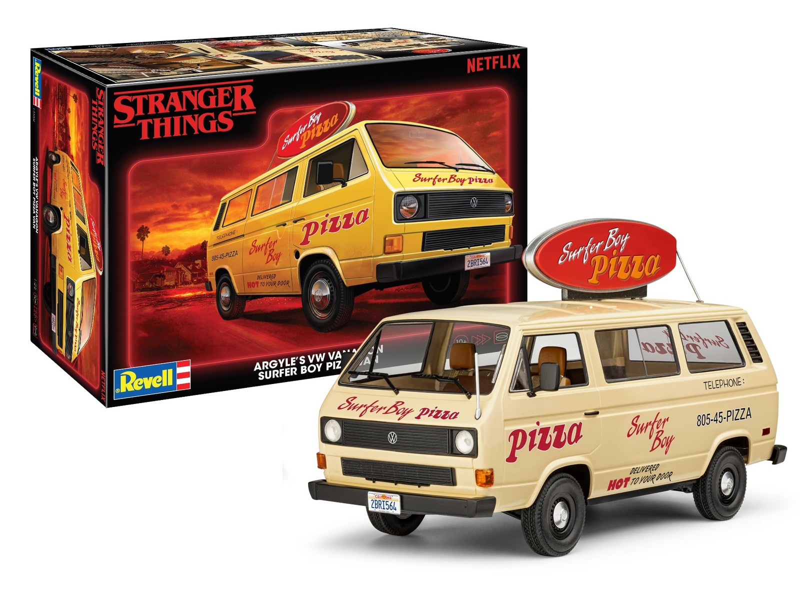 Revell Stranger Things VW T3 Surfer Boy Pizza Van 1:25 Model Kit Skill Level 3