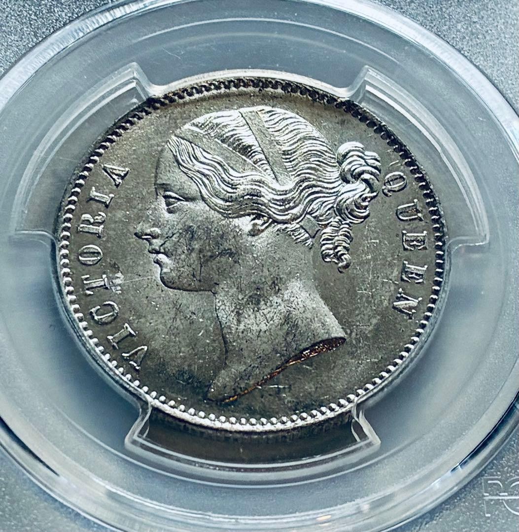 1840 UK India Rupee Silver Coin NGCTreasures Queen Victoria MS62