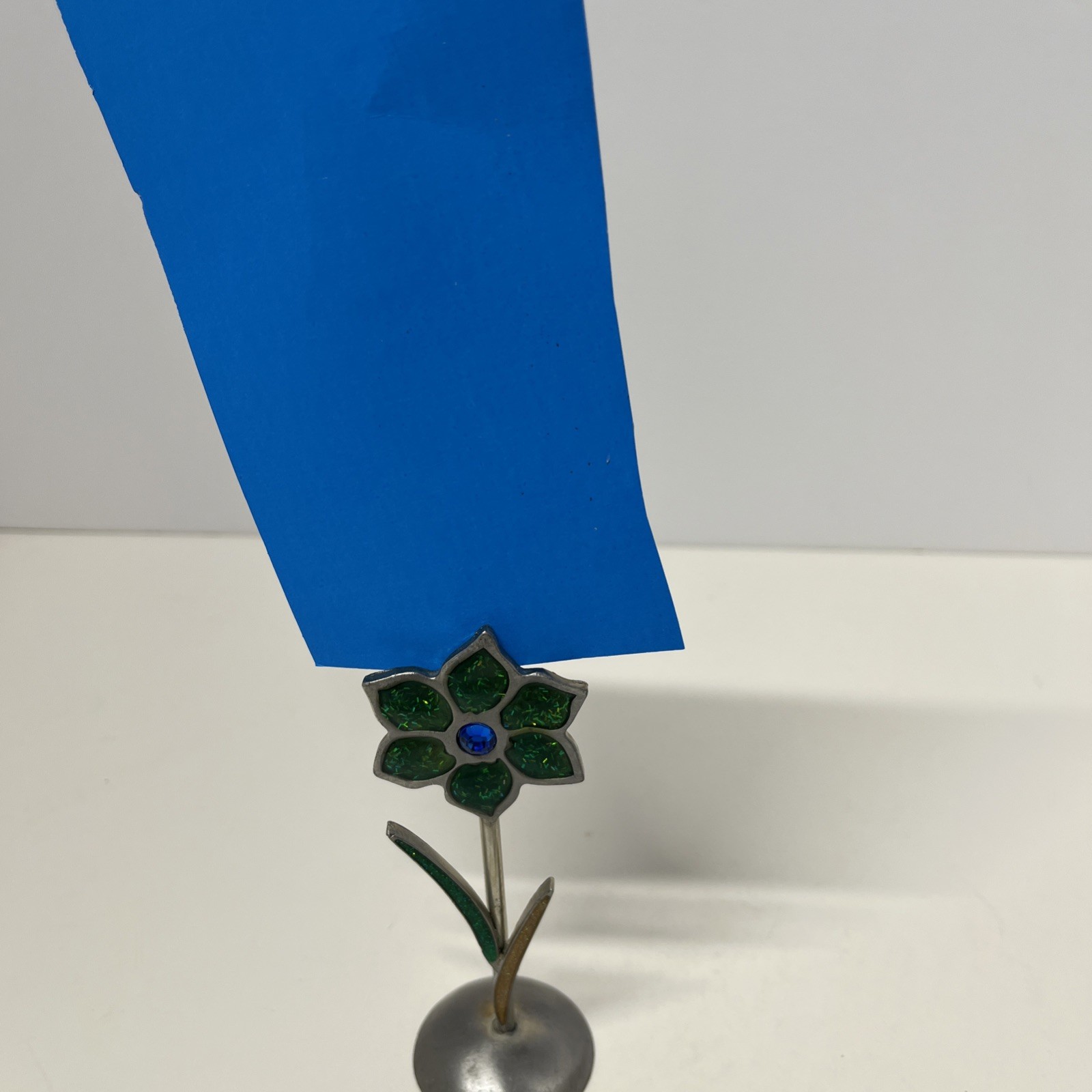 Pewter Desk Flower Decoration Memo Note Picture Photo Clip