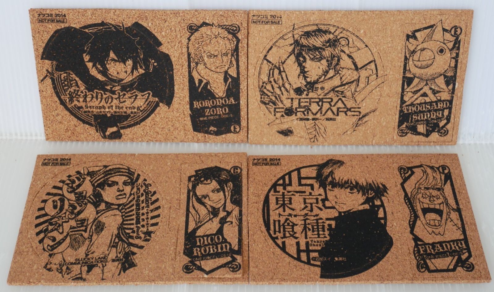 Shueisha Natsucomi 2014 All Star Set Novelty Cork Coaster & “ONE PIECE” Cork