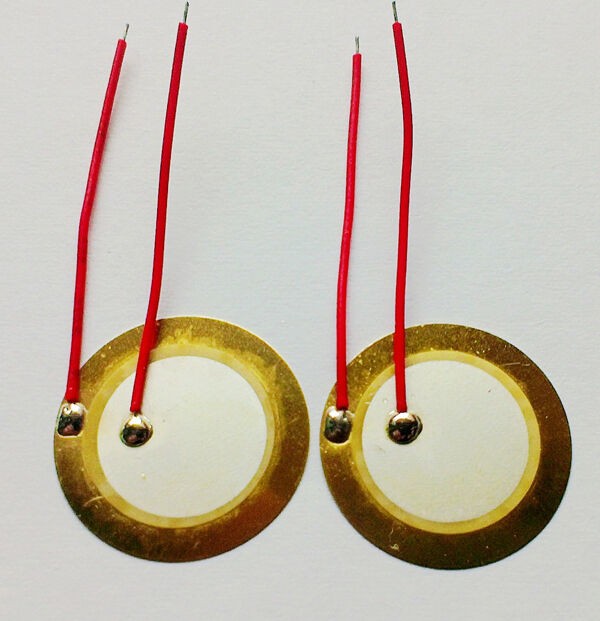 10PCS 20mm Piezo Elements Sounder Sensor Trigger Drum Disc 6.5KHZ + wire copper