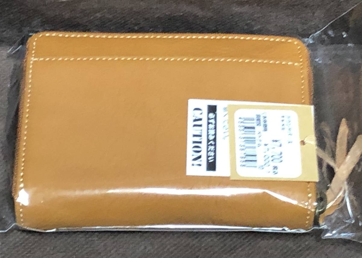 Wachifield Dayan Round Leather Coin Purse Camel Japan Small Wallet