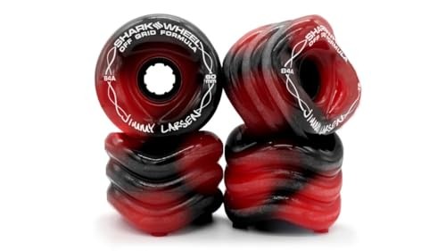 Shark Wheel 60mm 84a Skateboard Cruising Wheels, California Roll, Red/Black, 4