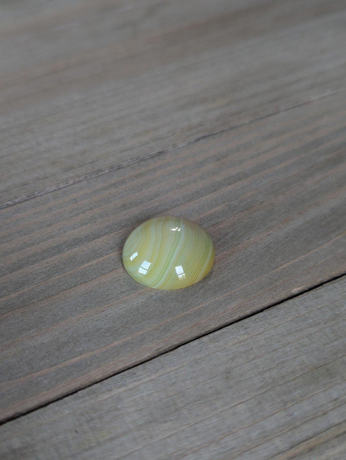 Yellow Agate Round Gemstone Cabochon 18x7mm