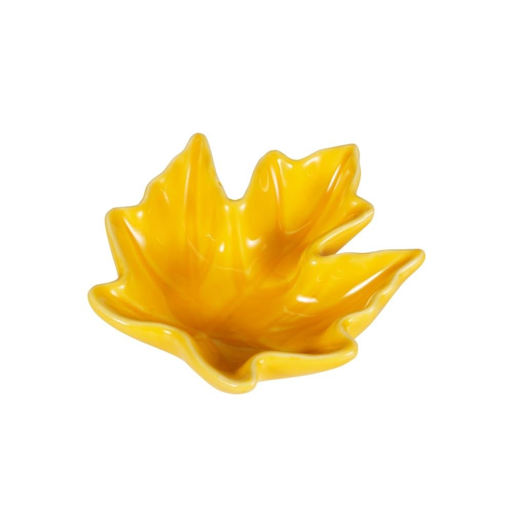 Urban Tokyo Maple Leaf Ceramic Sauce Dish Set 3.5″ Momiji Yellow Color