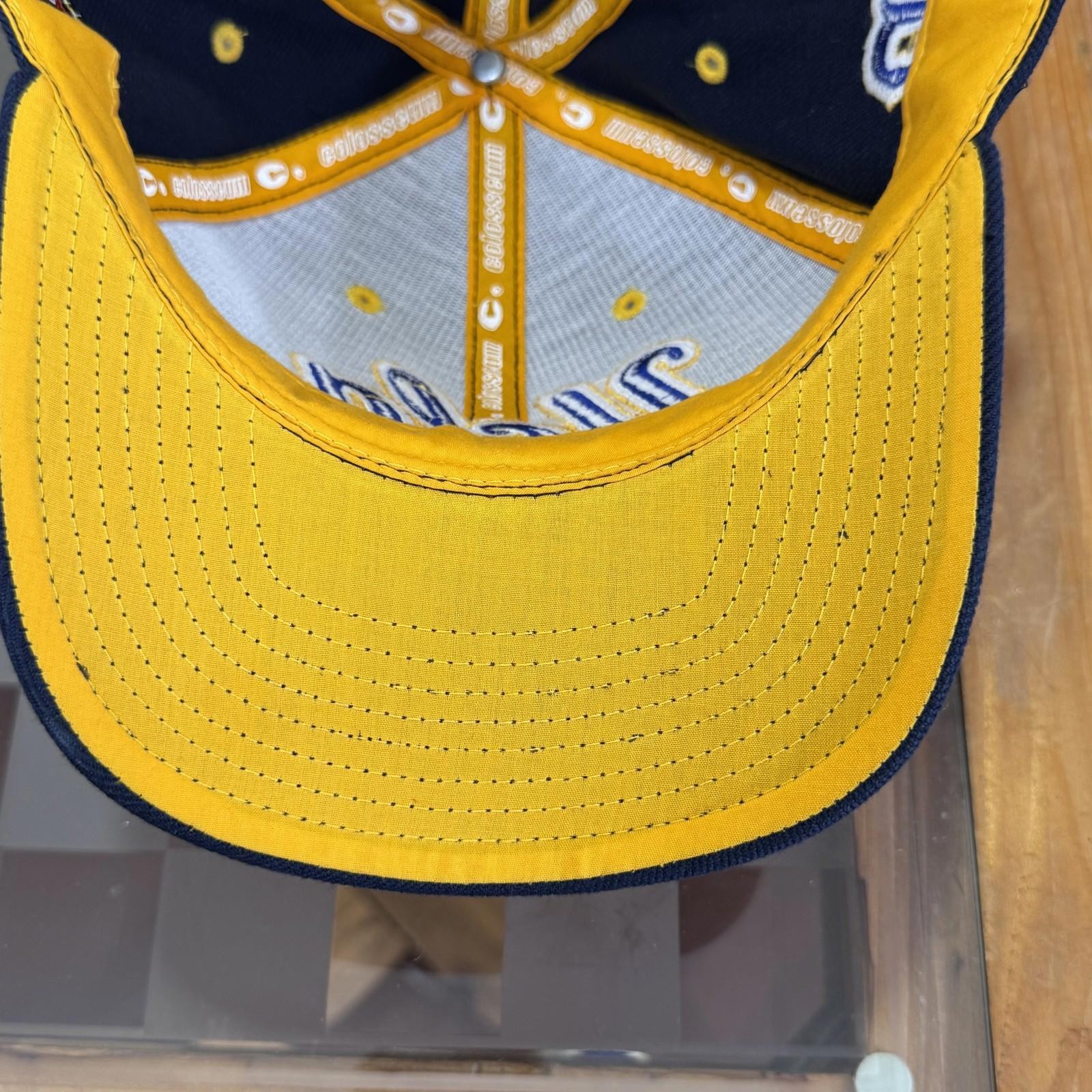 UCLA Bruins Hat Cap Strap Back Navy Yellow NCAA College Basketball Script