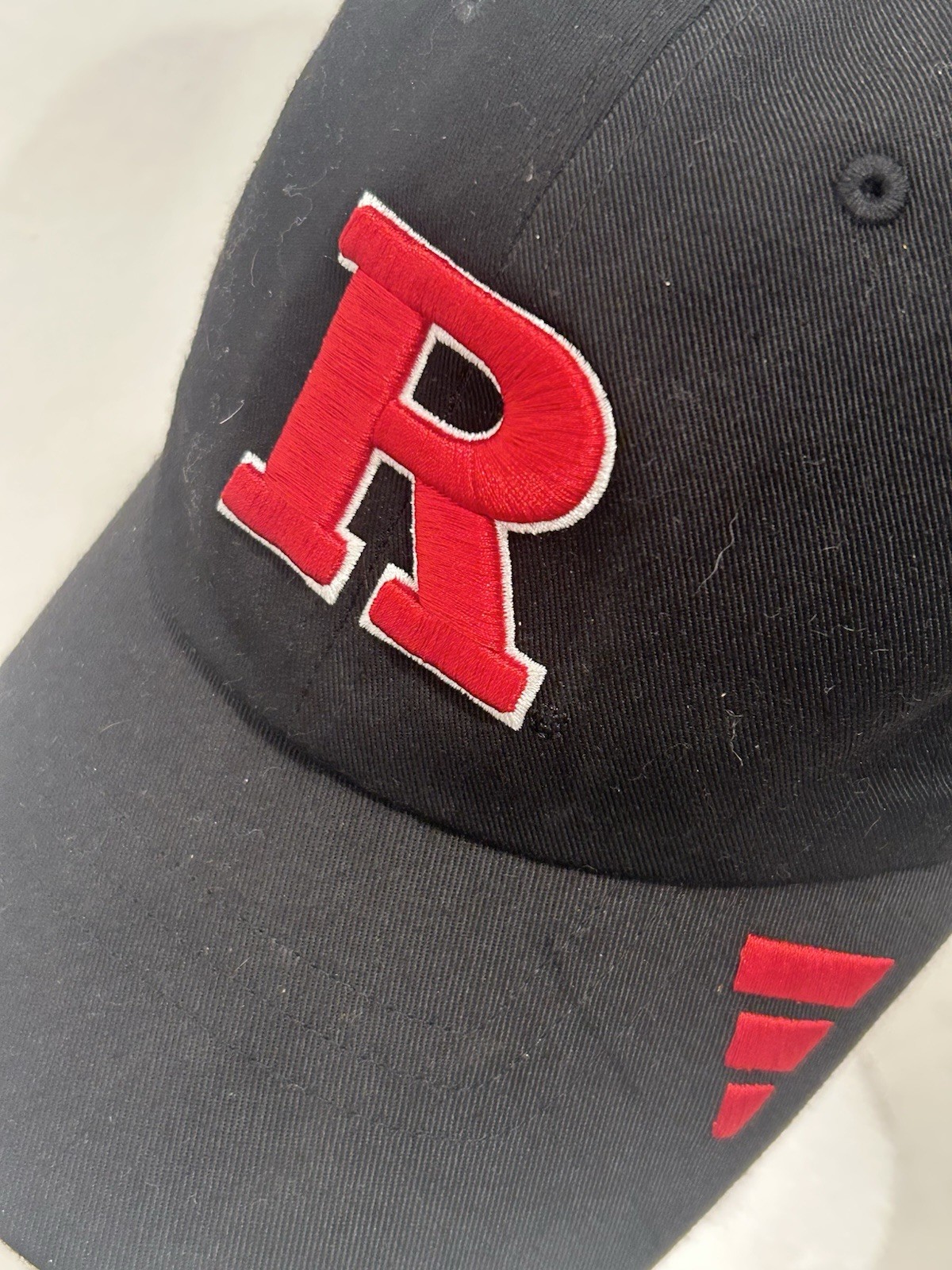 Adidas Rutgers Scarlet Knights Hat Black Adjustable NCAA Cap Embroidered R Logo
