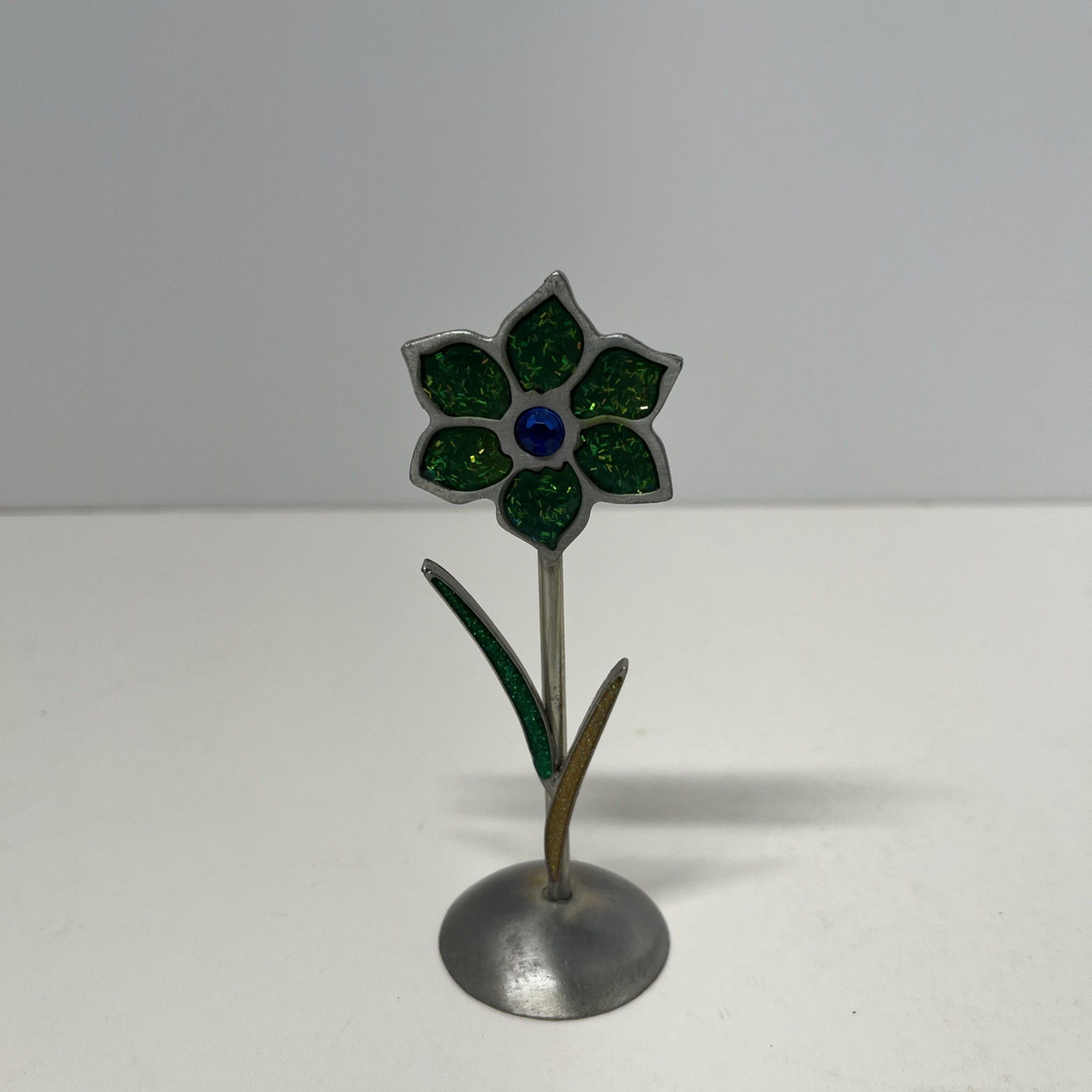 Pewter Desk Flower Decoration Memo Note Picture Photo Clip