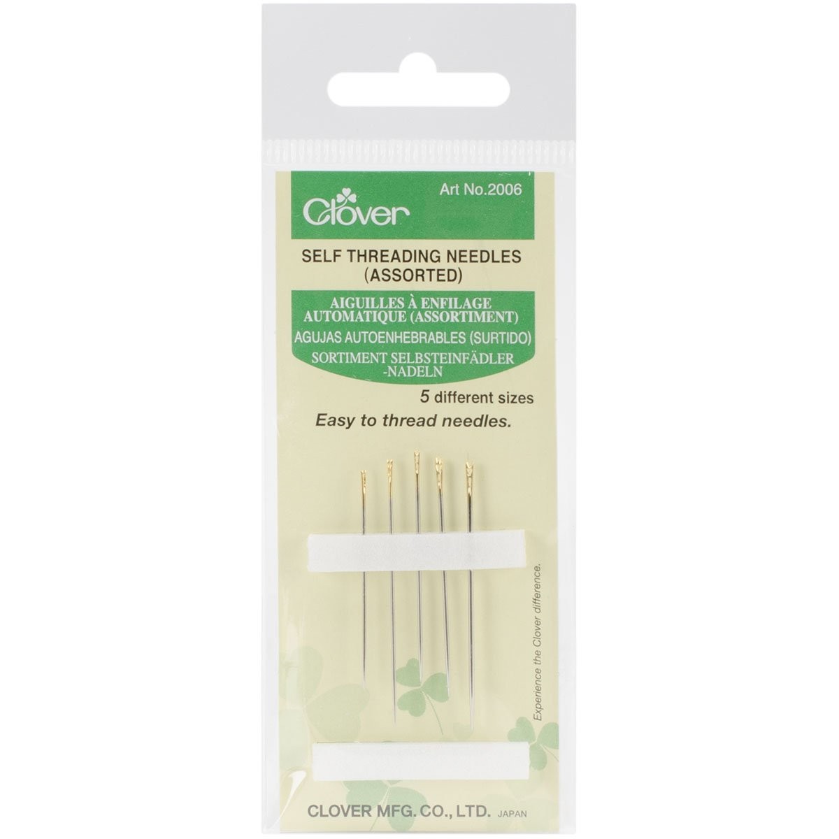 Clover Self Threading Needles Fabric Gold Standard Hand Sewing Needles Set