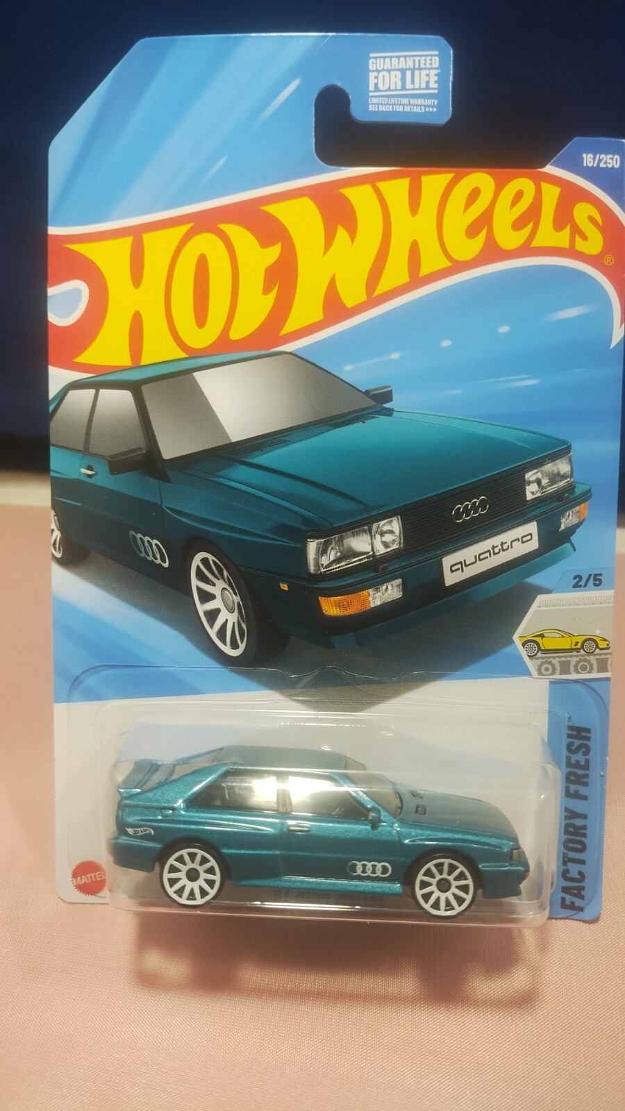 Hot Wheels ’87 Audi Quattro Factory Fresh Series #2/5 Blue Diecast 1:64 Scale