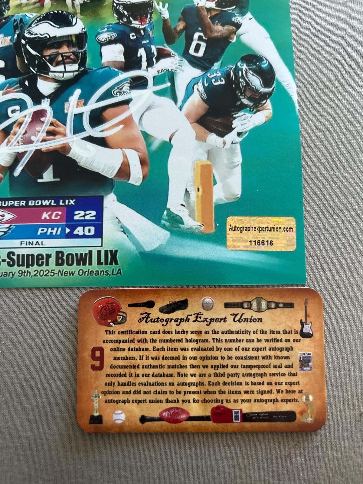 Jalen Hurts Signed Autographed Philadelphia Eagles Super Bowl 8×10 Photo COA
