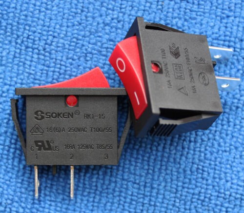 1pcs RK1-15 Rocker Switch 16A 125/250VAC T100/55 2 Pins NEW