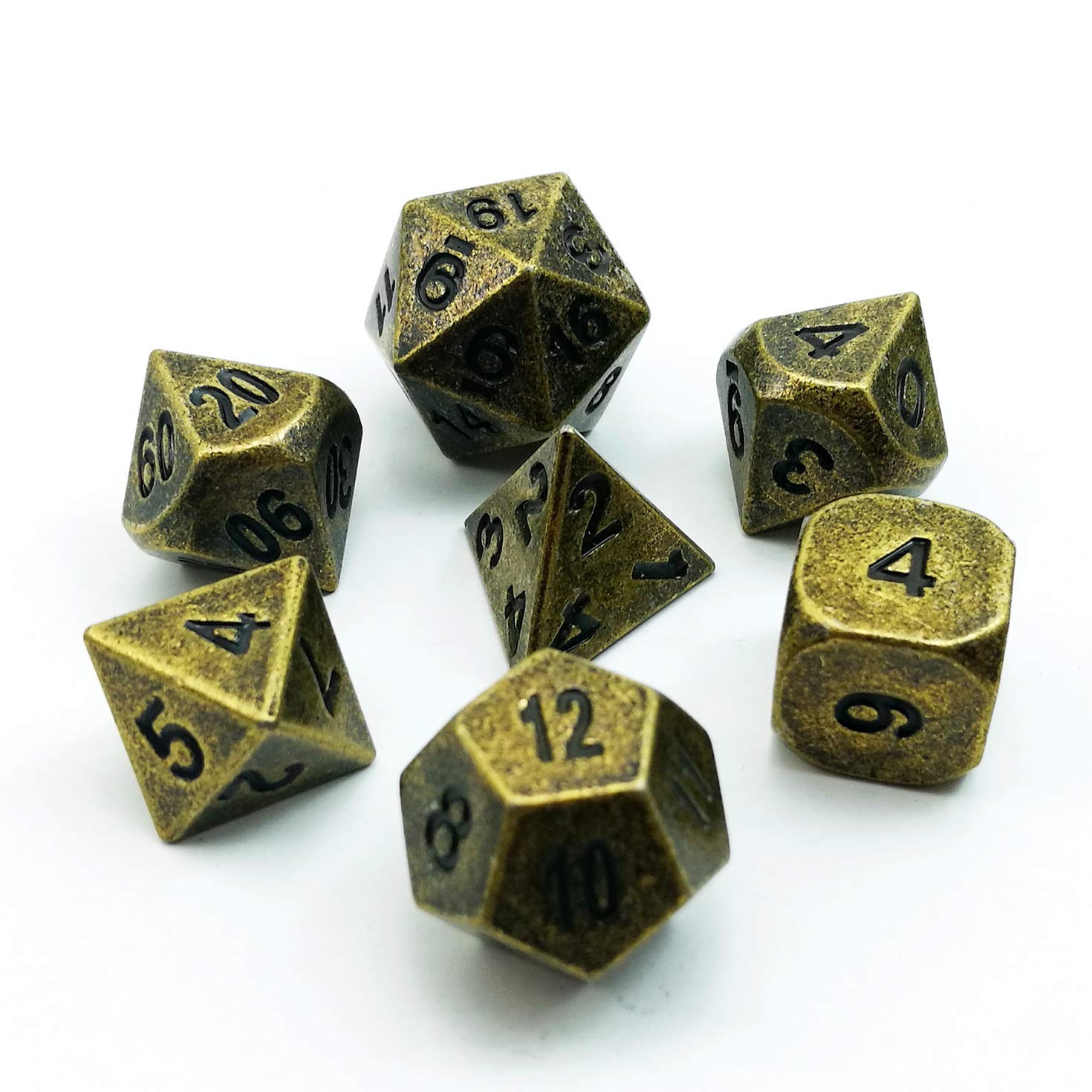 BESCON DICE RPG Role Playing Game 7pcs Plastic Black Set of 7 Standard Dragon