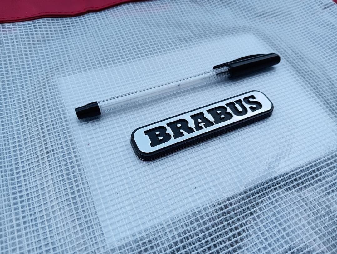 BRABUS Emblem Plated Silver/Black Metal