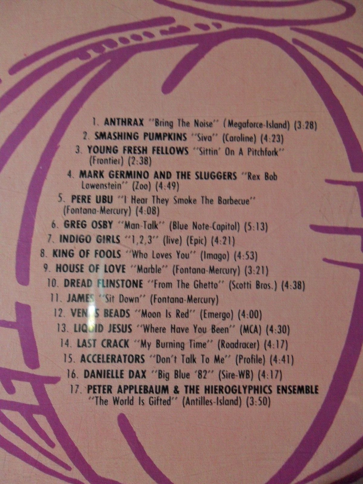 1991 CMJ CERTAIN DAMAGE PROMO CD # 35 ANTHRAX SMASHING PUMPKINS PERE UBU RARE