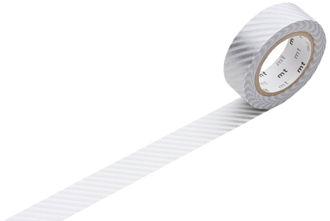 MTWashi Tape MT01D146Z Japanese Washi Masking Tape – Diagonal Stripe, Silver