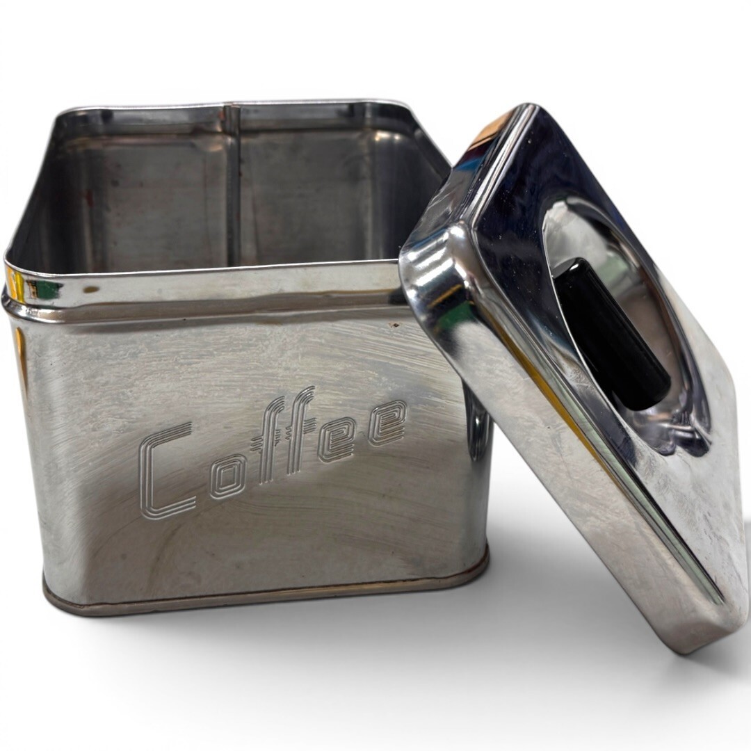 Vintage Masterware Canette Chrome Coffee Canister Mid Century Modern Kitchen
