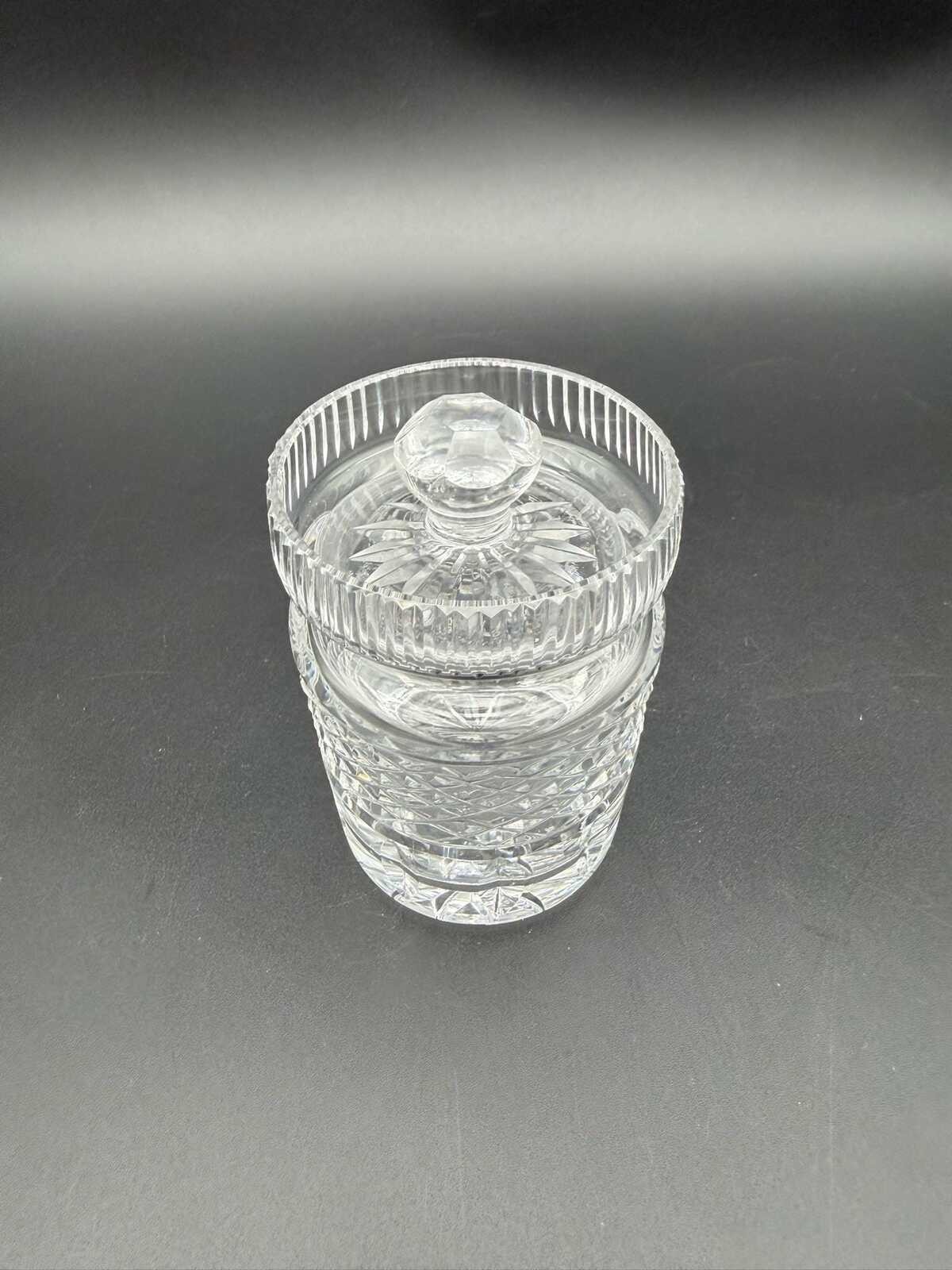 Vintage Crystal Lidded Jam Jar Covered Crystal Jar 4 Inch
