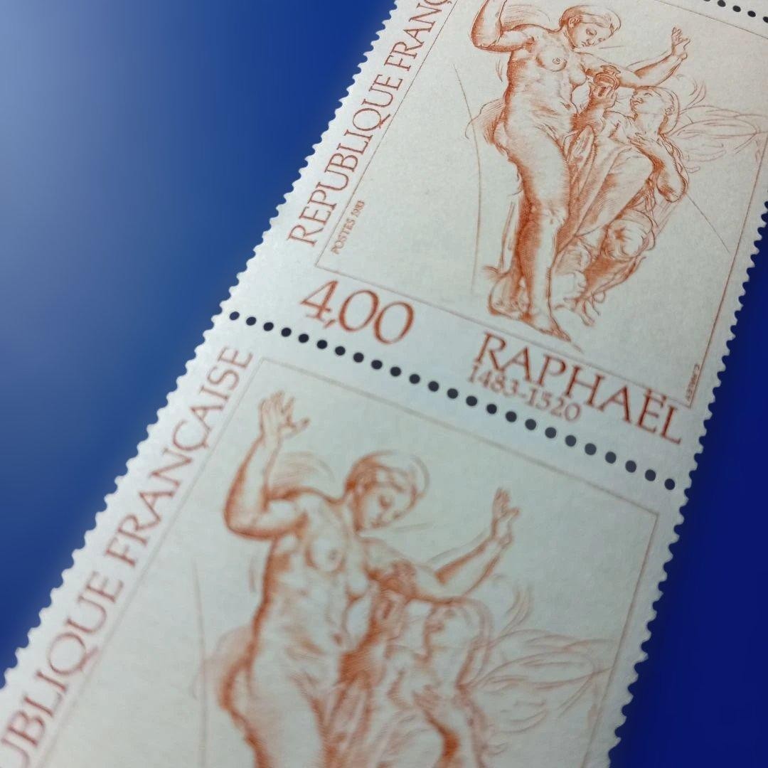 10051 Foreign Stamp France 1983 Art Venus and Psyche Drawing 2 pieces
