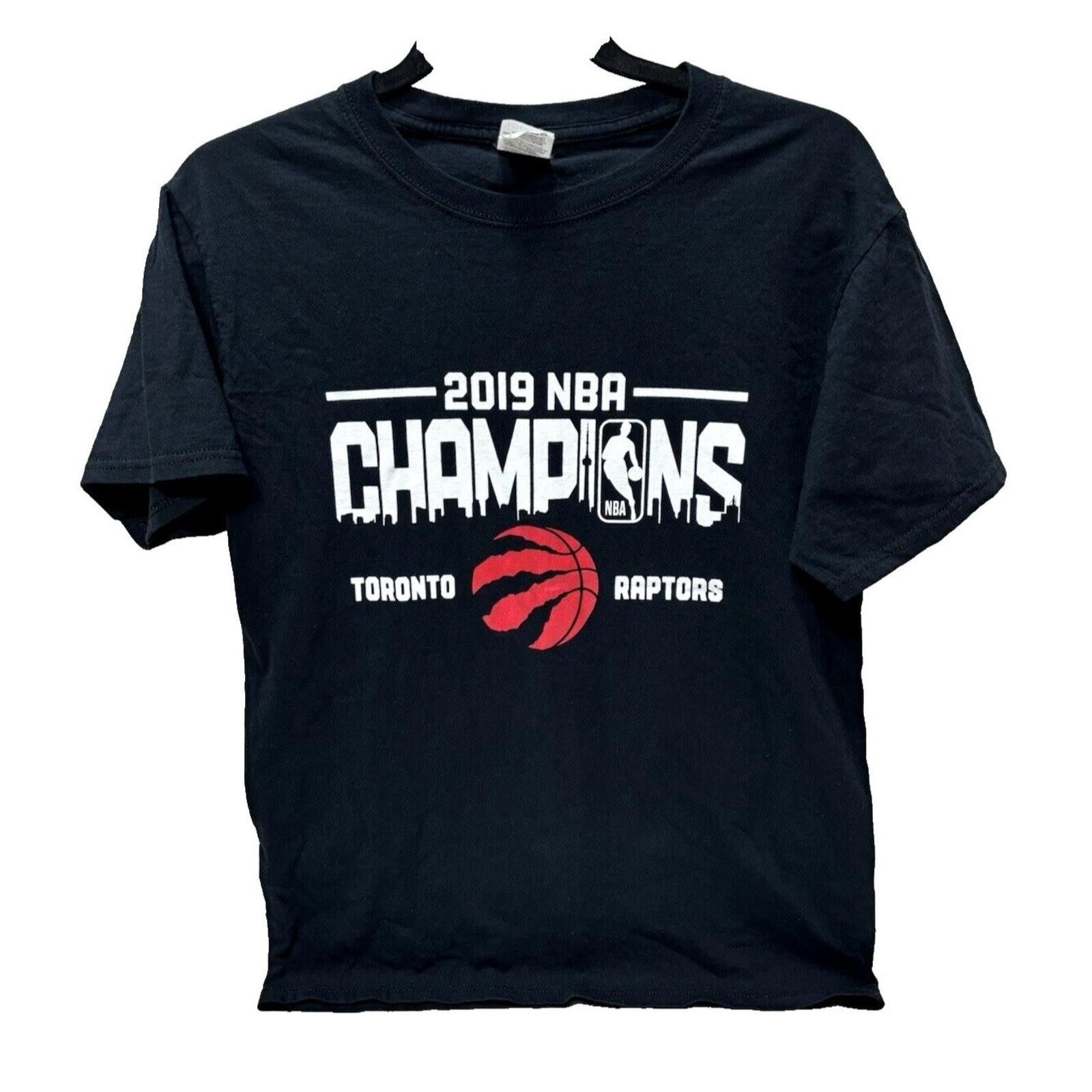 Toronto Raptors NBA T-Shirt 2019 Champions, Black Graphic Tee, GUC, Size Small