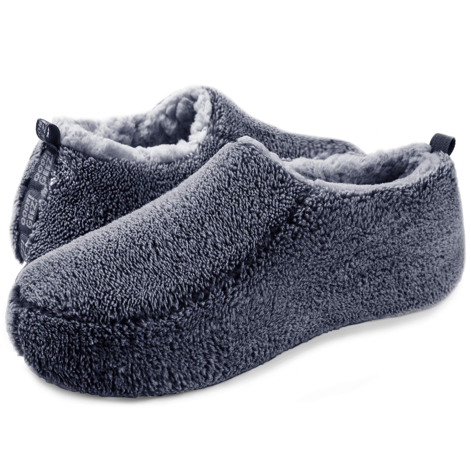 Oooh Yeah Men‚Äôs Soft Cozy Non-Slip Solid Sherpa Slippers Blue, Medium
