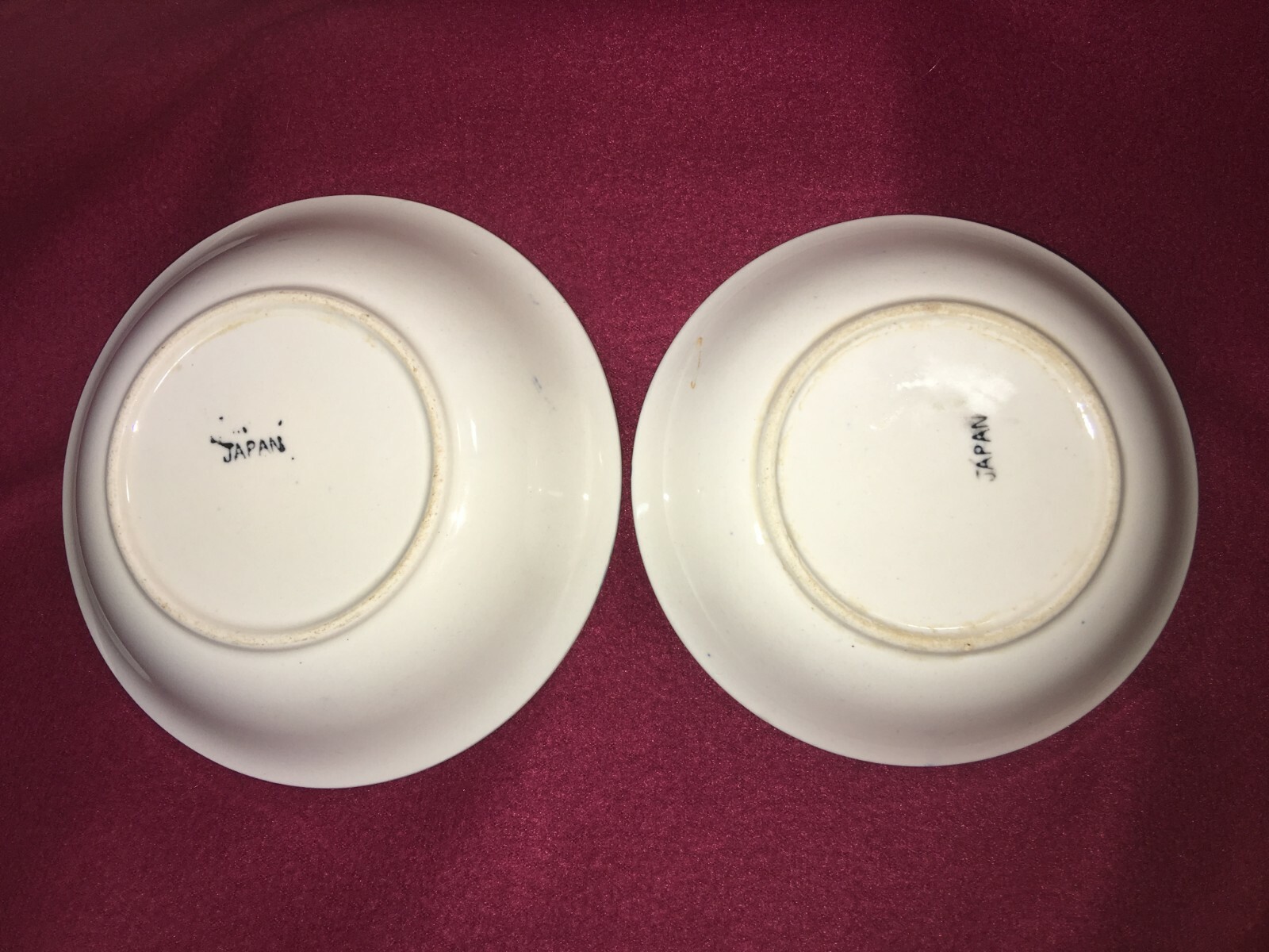 1950s Set of 2 Japan Blue Willow and Birds Saucers