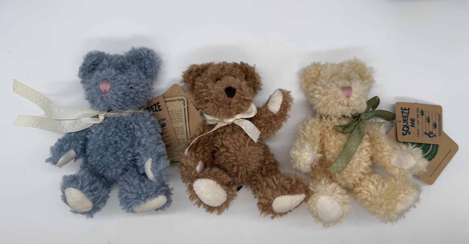 Boyds Archive Bears Trio – 7″ Plush Squeeze Lot
